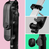 Bluetooth Stativ Selfie Stick Live Handyhalter, Schwarz, Weiß, Pink